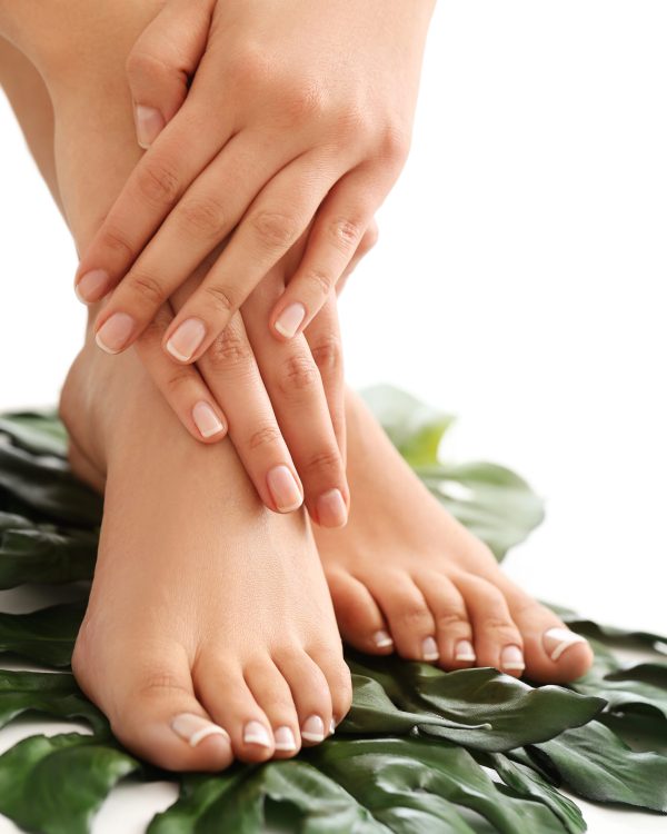 Skin care. Feet in close-up